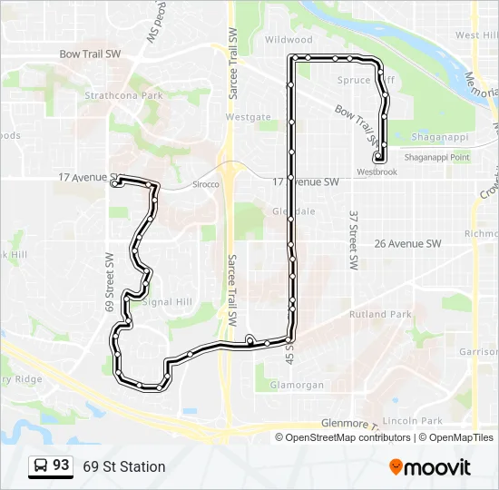 93 Bus Line Map