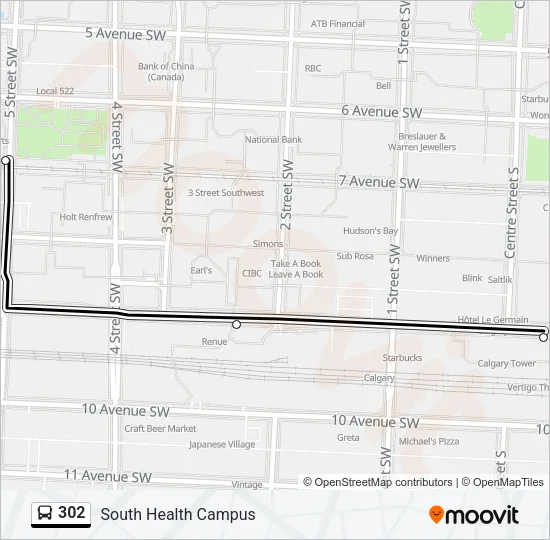 302 Bus Line Map