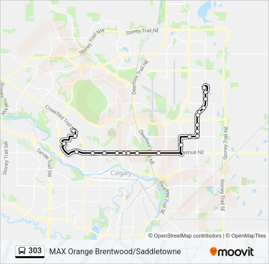 303 Bus Line Map