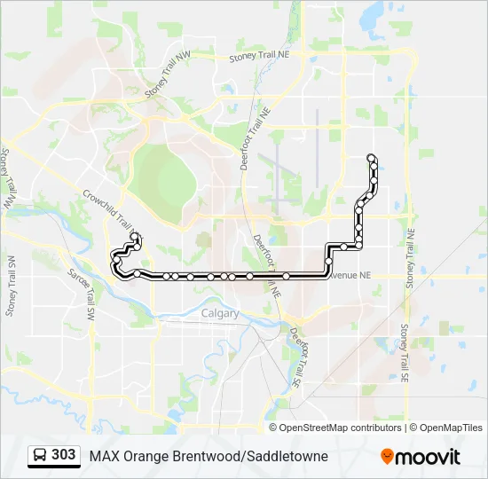 303 Bus Line Map