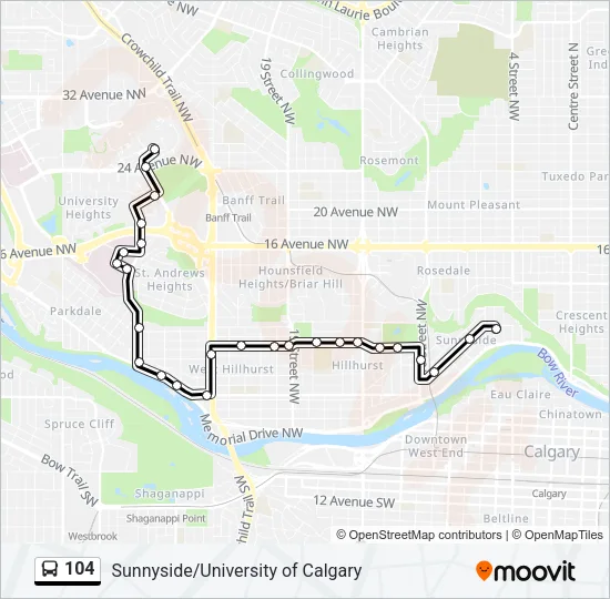 104 Bus Line Map