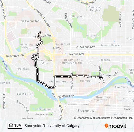 104 Bus Line Map