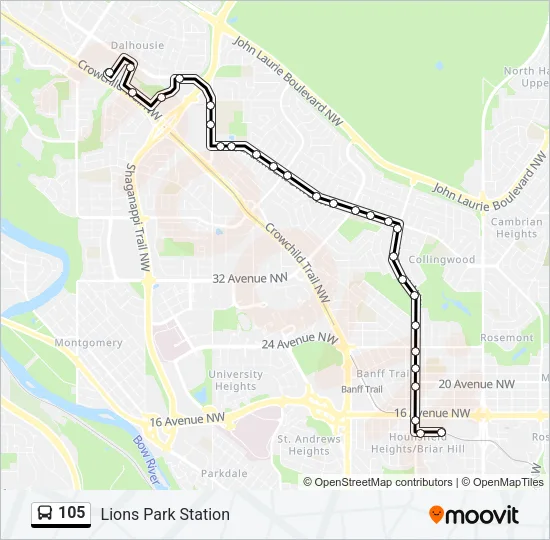105 Bus Line Map