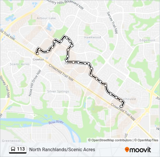 113 Bus Line Map