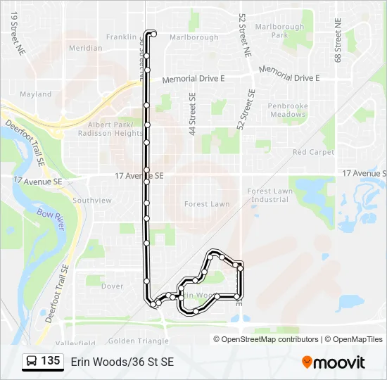135 Bus Line Map