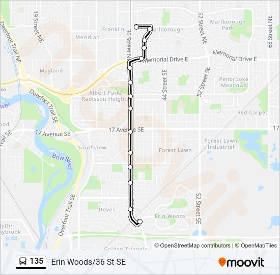 135 Bus Line Map