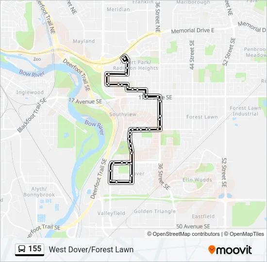 155 Bus Line Map