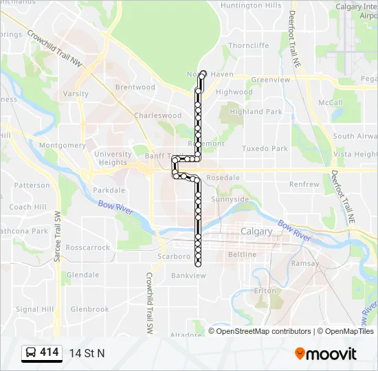 414 Bus Line Map