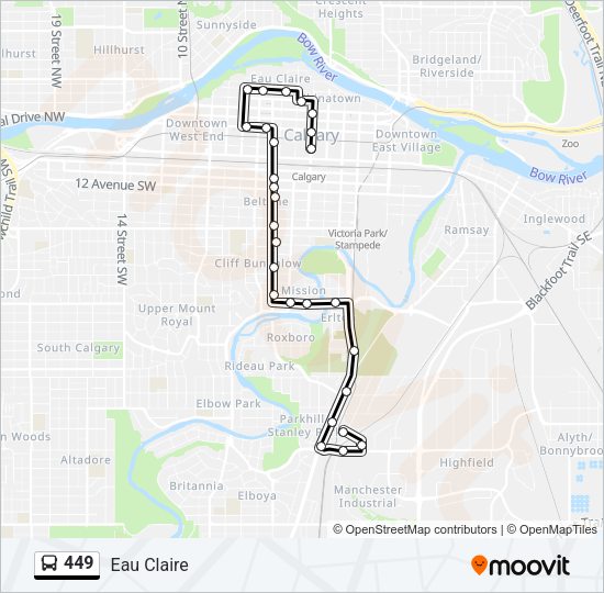 449 bus Line Map