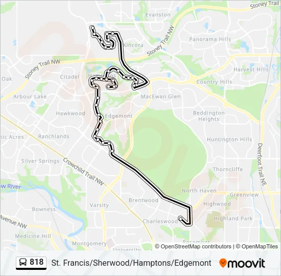 818 Bus Line Map