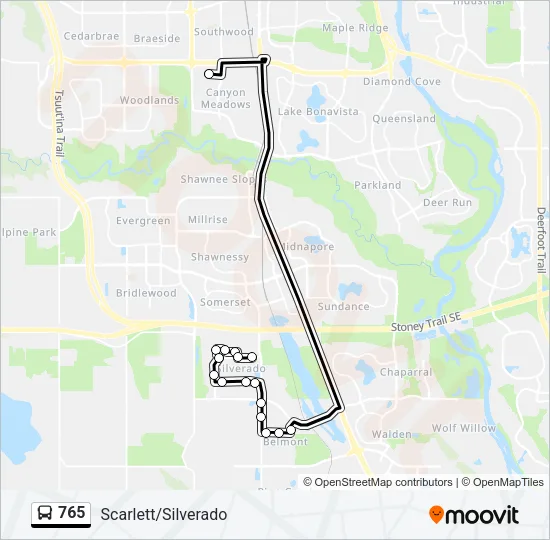 Plan de la ligne 765 de bus