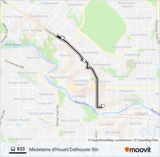 833 bus Line Map