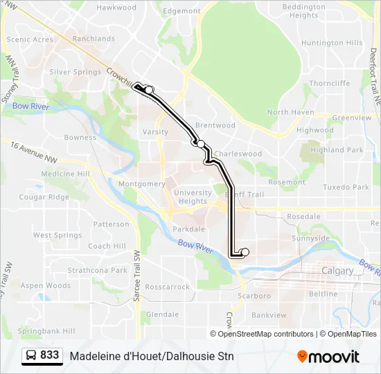 833 Bus Line Map