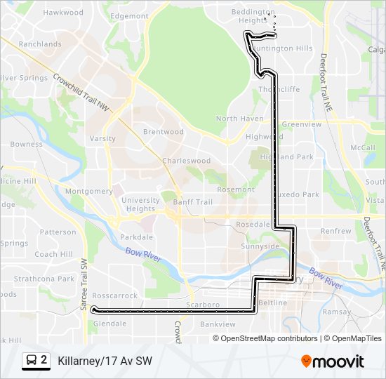 2 Bus Line Map
