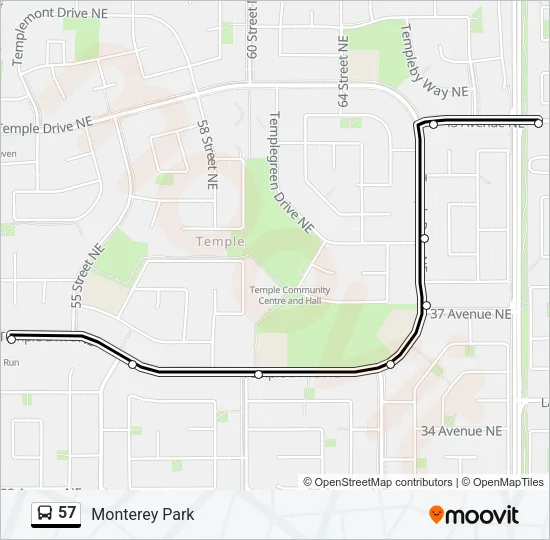 57 Bus Line Map