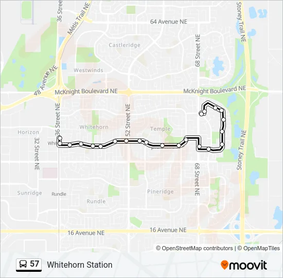57 Bus Line Map