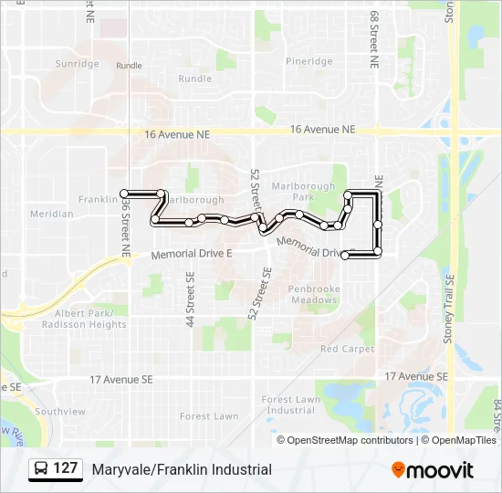 127 Bus Line Map