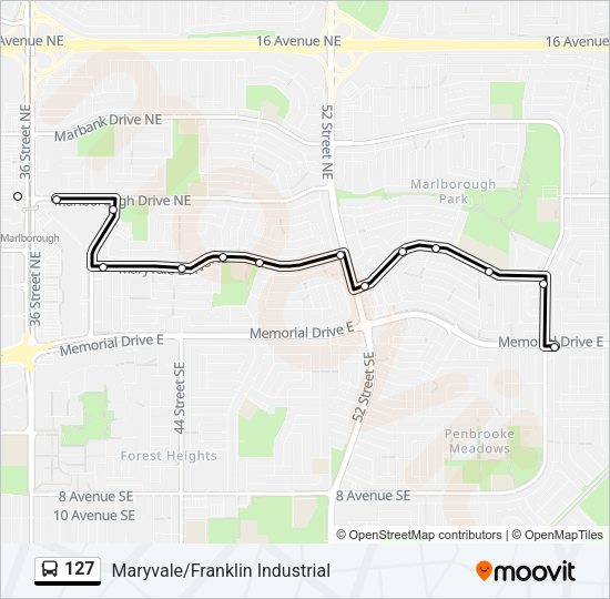 127 Bus Line Map
