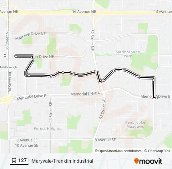 127 Bus Line Map