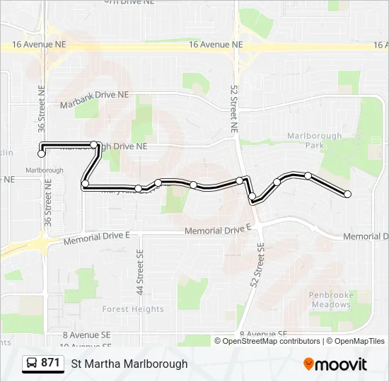 871 Bus Line Map