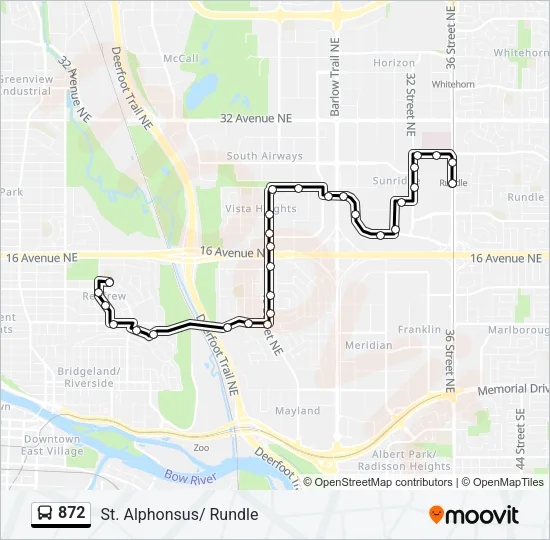 872 Bus Line Map