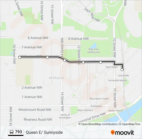 793 Bus Line Map