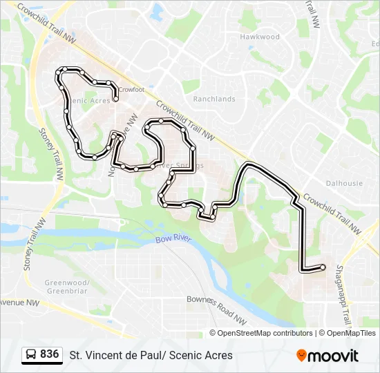 836 Bus Line Map
