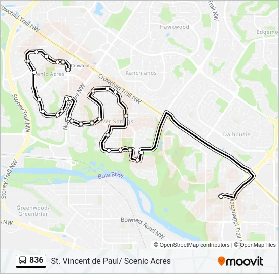 836 Bus Line Map