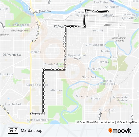 7 Bus Line Map