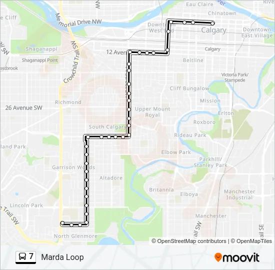 7 Bus Line Map