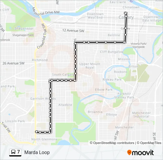7 Bus Line Map