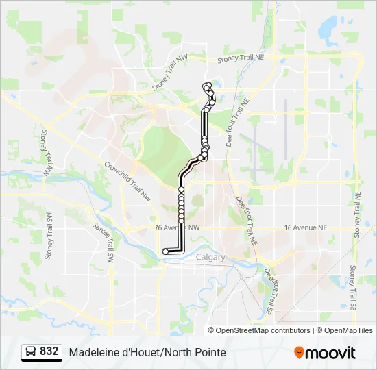 832 Bus Line Map