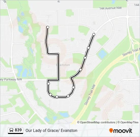 839 Bus Line Map