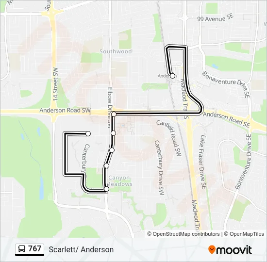 767 Bus Line Map