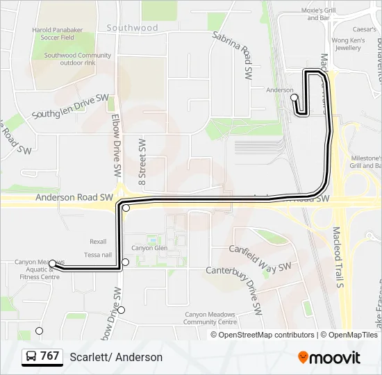 767 Bus Line Map