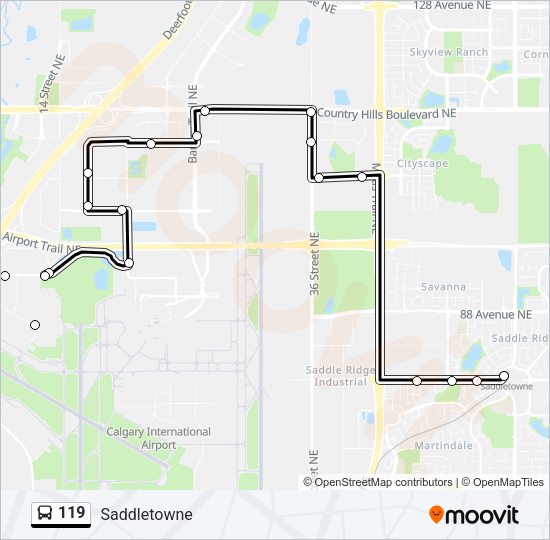 119 bus Line Map