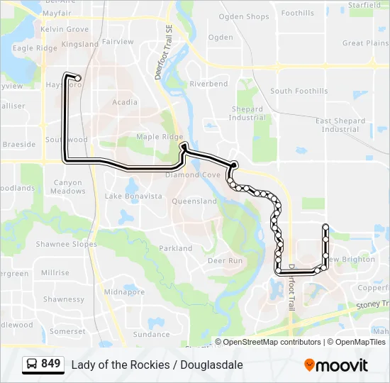 849 Bus Line Map