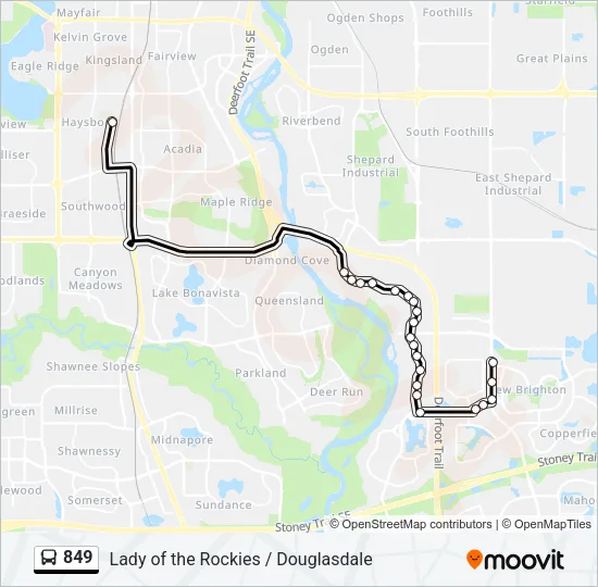 849 Bus Line Map