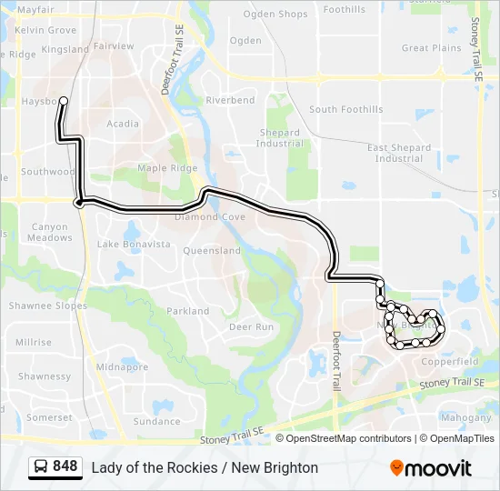 848 Bus Line Map