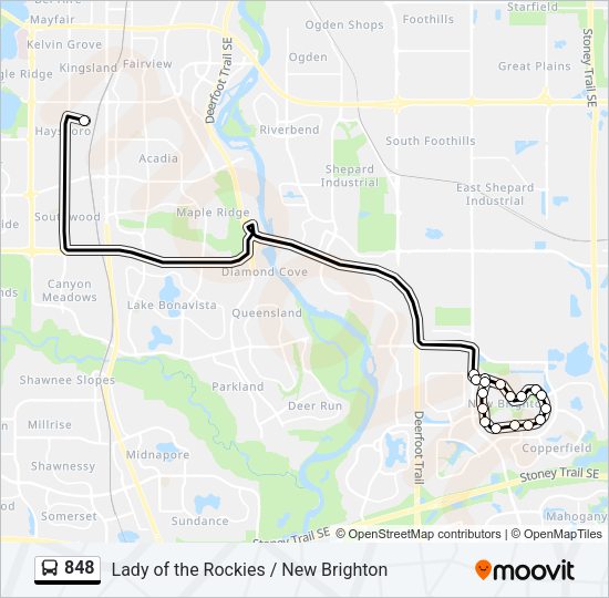 848 Bus Line Map