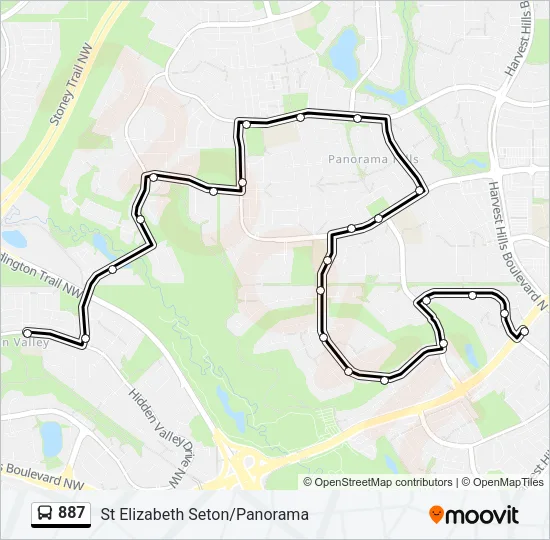 887 Bus Line Map