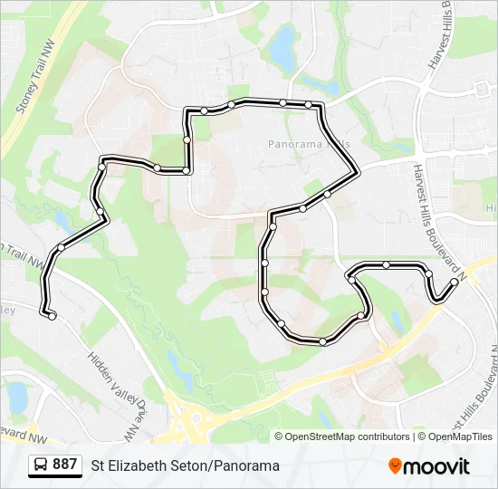 887 Bus Line Map