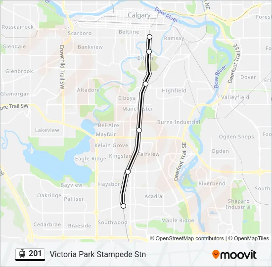 Plan de la ligne 201 de tram