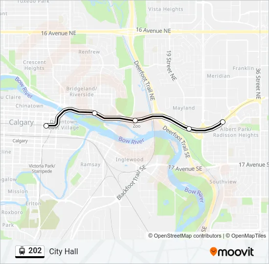 Plan de la ligne 202 de tram