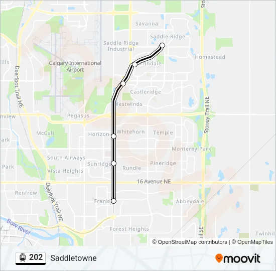Plan de la ligne 202 de tram
