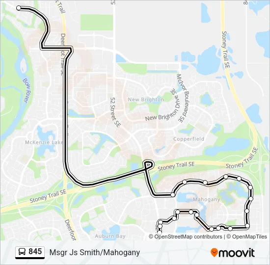 845 Bus Line Map