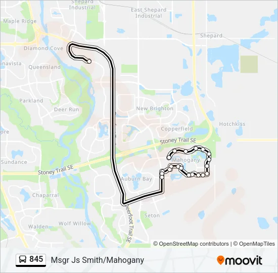 845 Bus Line Map