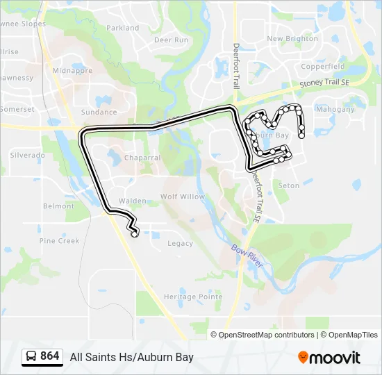 864 Bus Line Map