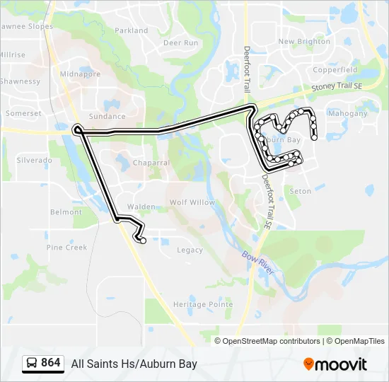 864 Bus Line Map