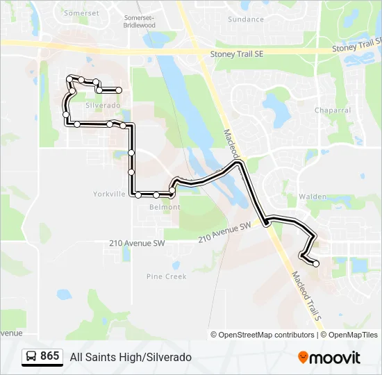 865 Bus Line Map